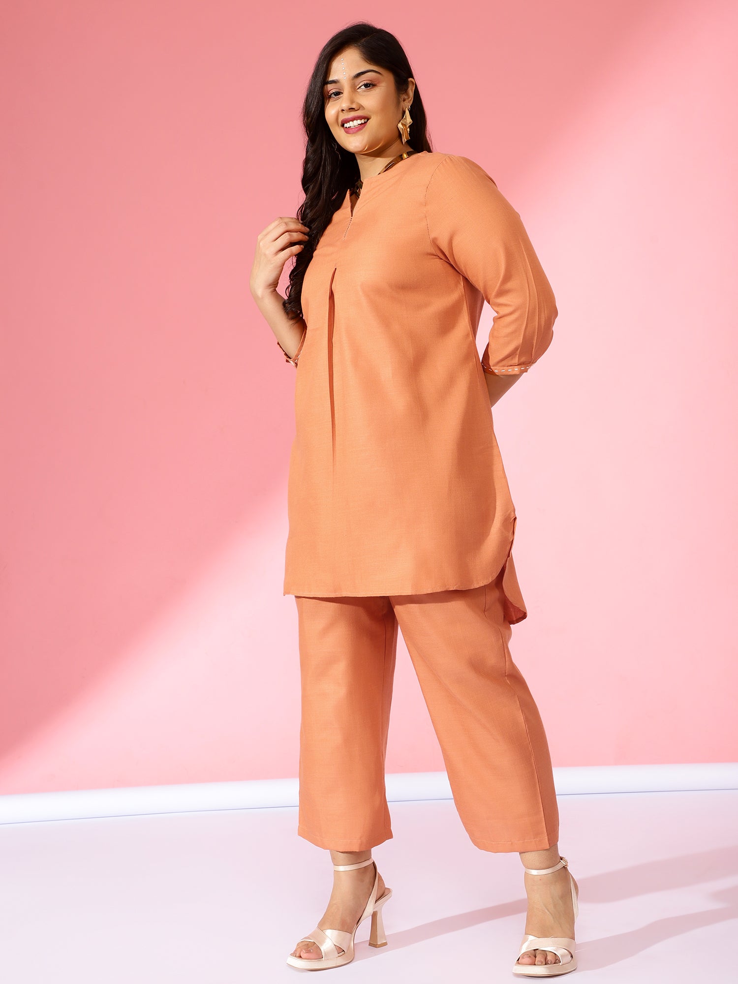 Women Embroided Plus Size Co-Ord Set