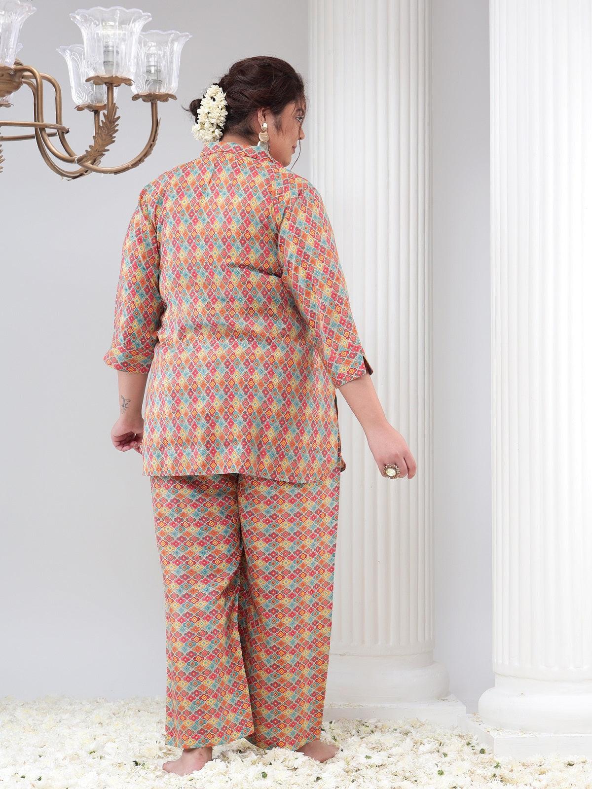 Plus Size Womens Co-Ord Set Tunic and Trouser Set