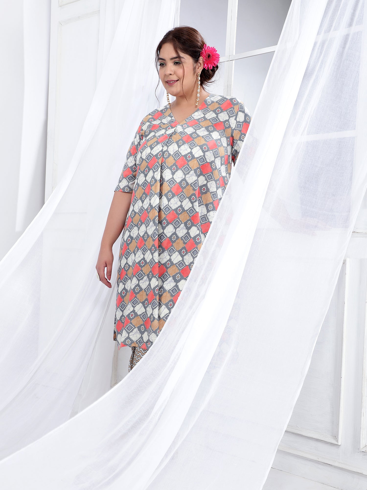 Viscose Rayon Ethnic Kurta Dupatta Set