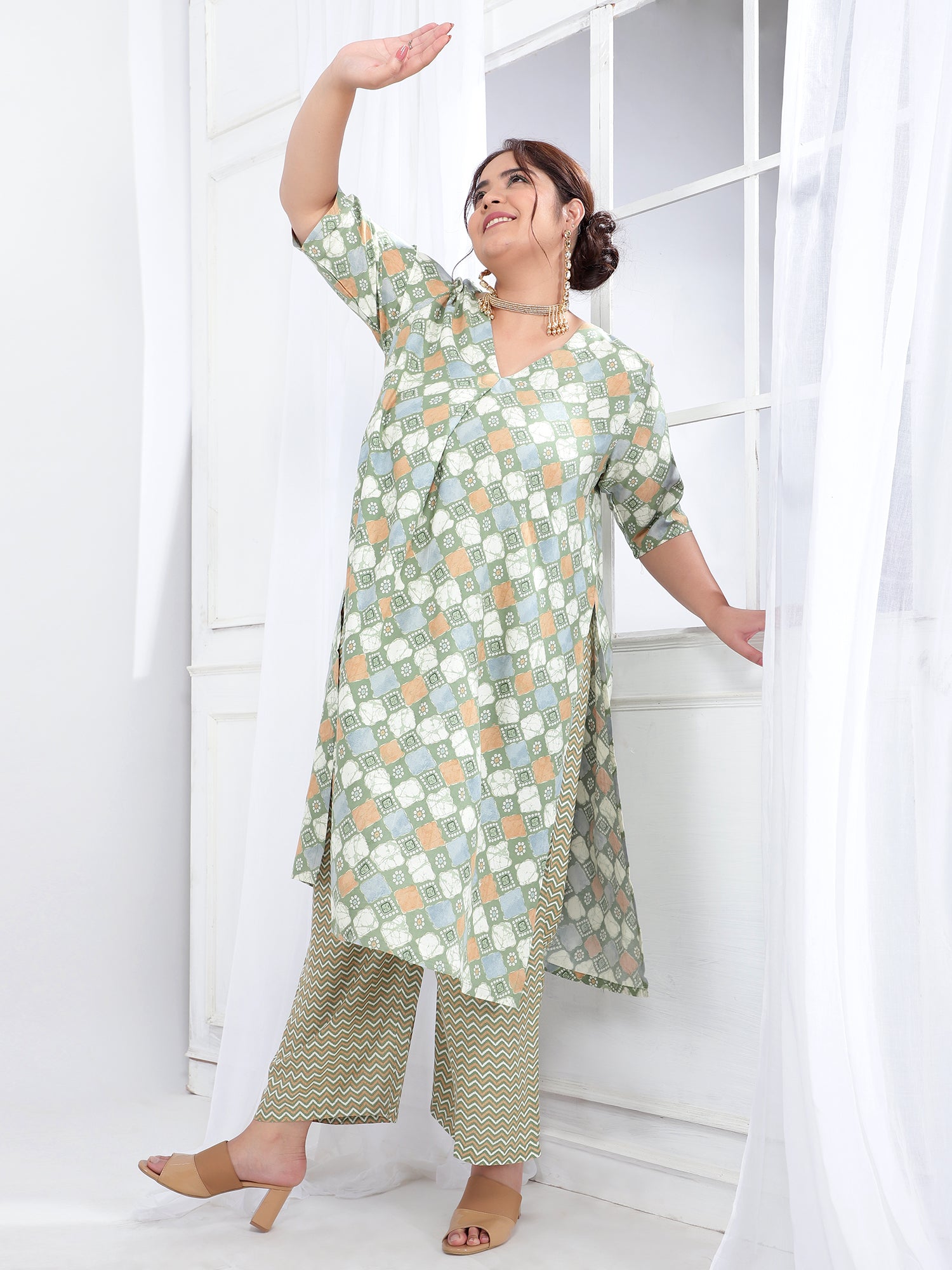 Viscose Rayon Ethnic Co-Ord Set