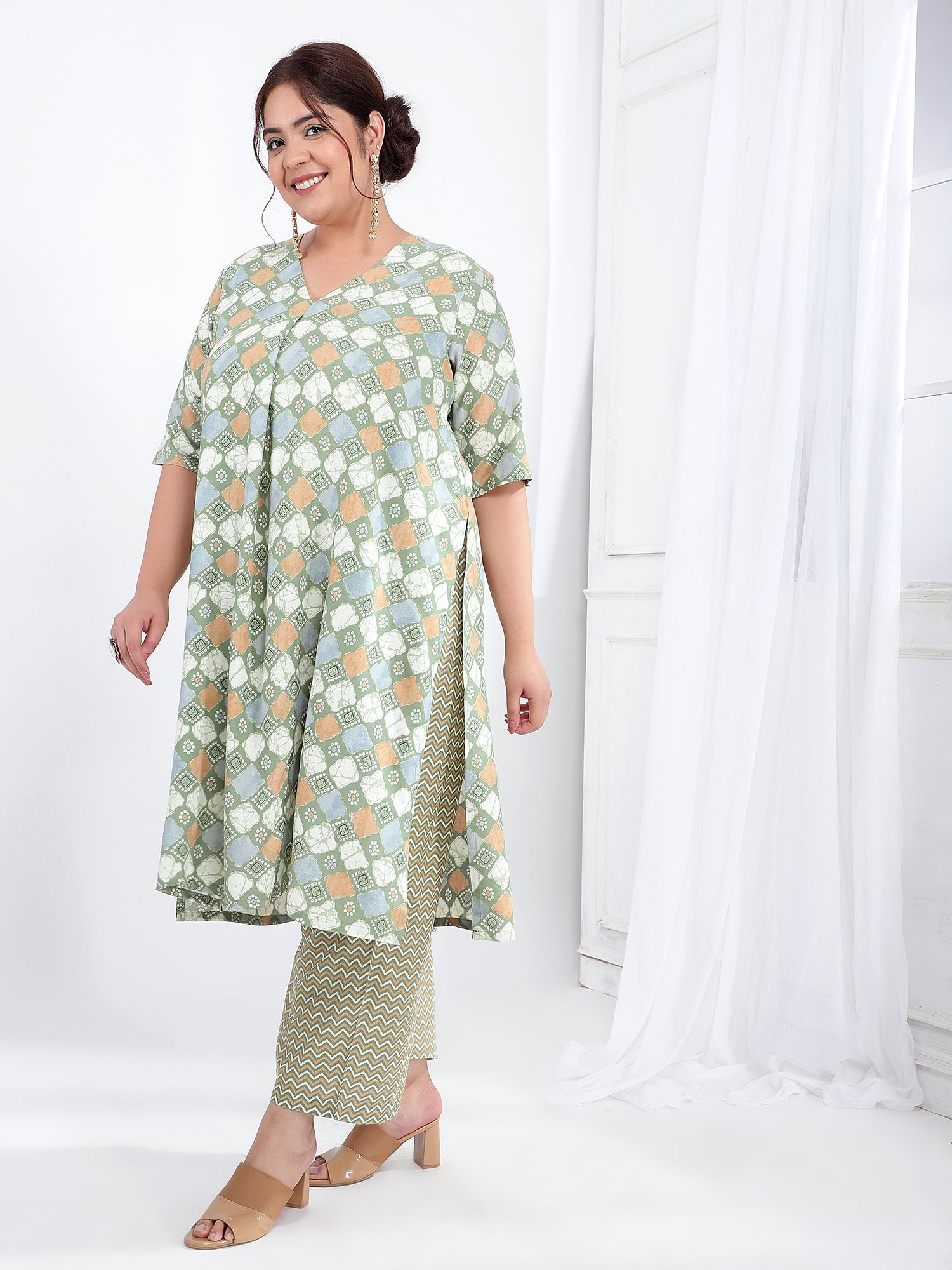 Viscose Rayon Ethnic Kurta Dupatta Set