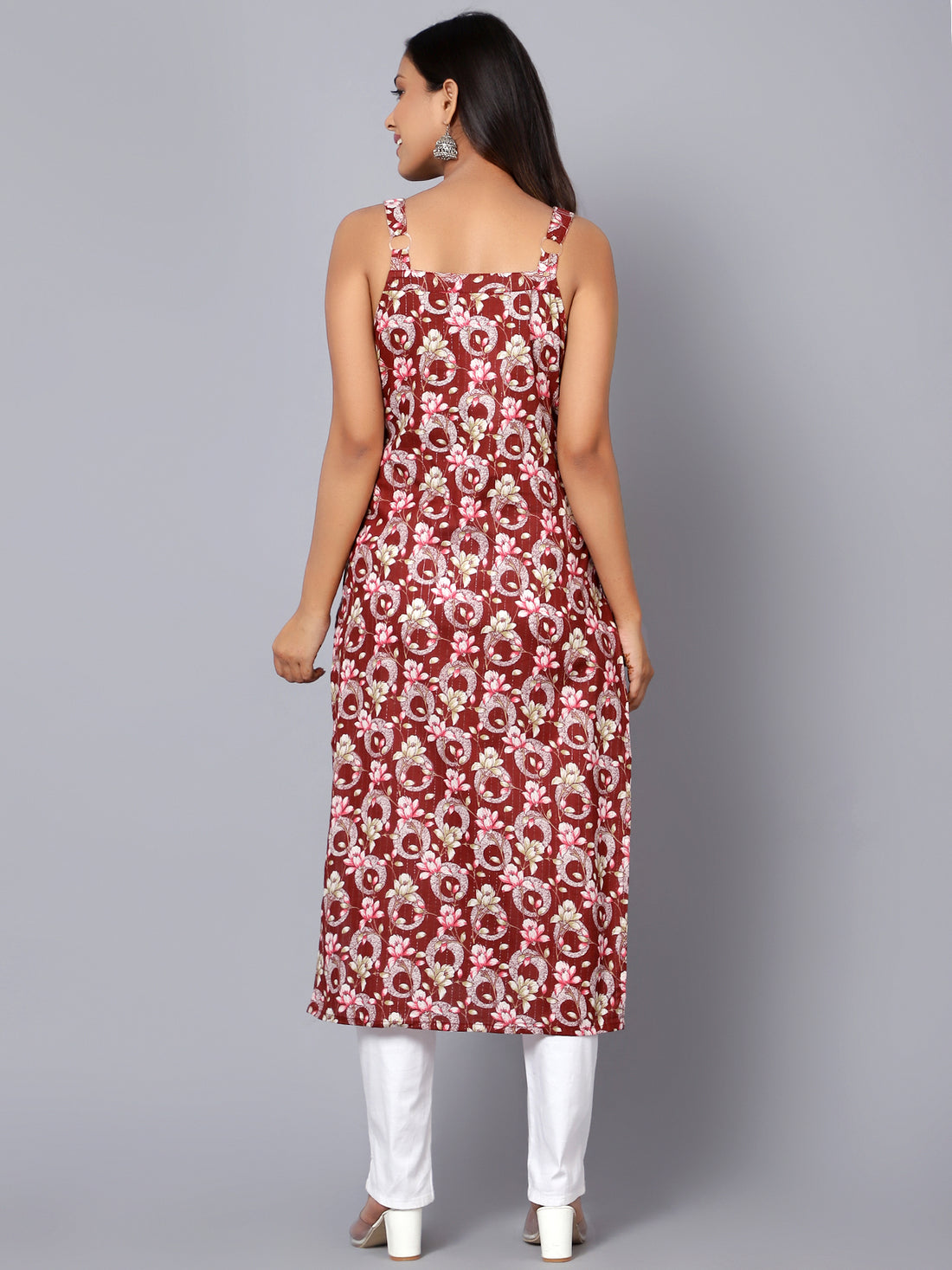 Bani Women Floral Printed Adjuster Sleeveless Kurti