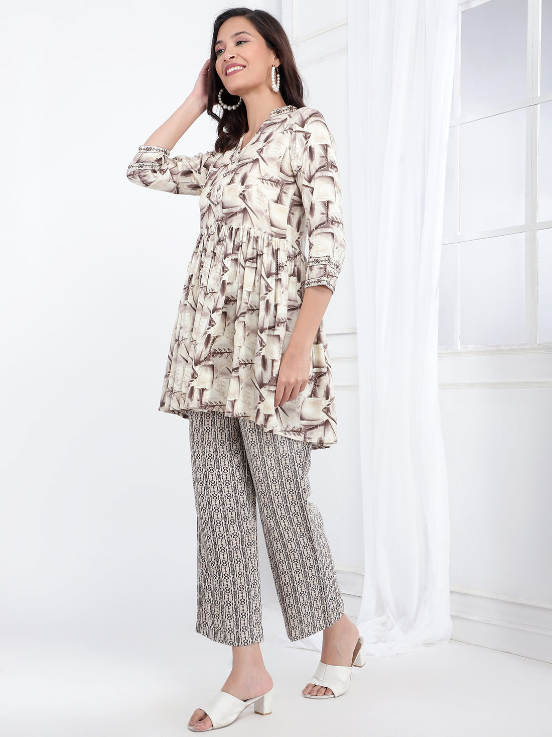 Printed Womens Co-Ord Set Tunic with Trouser