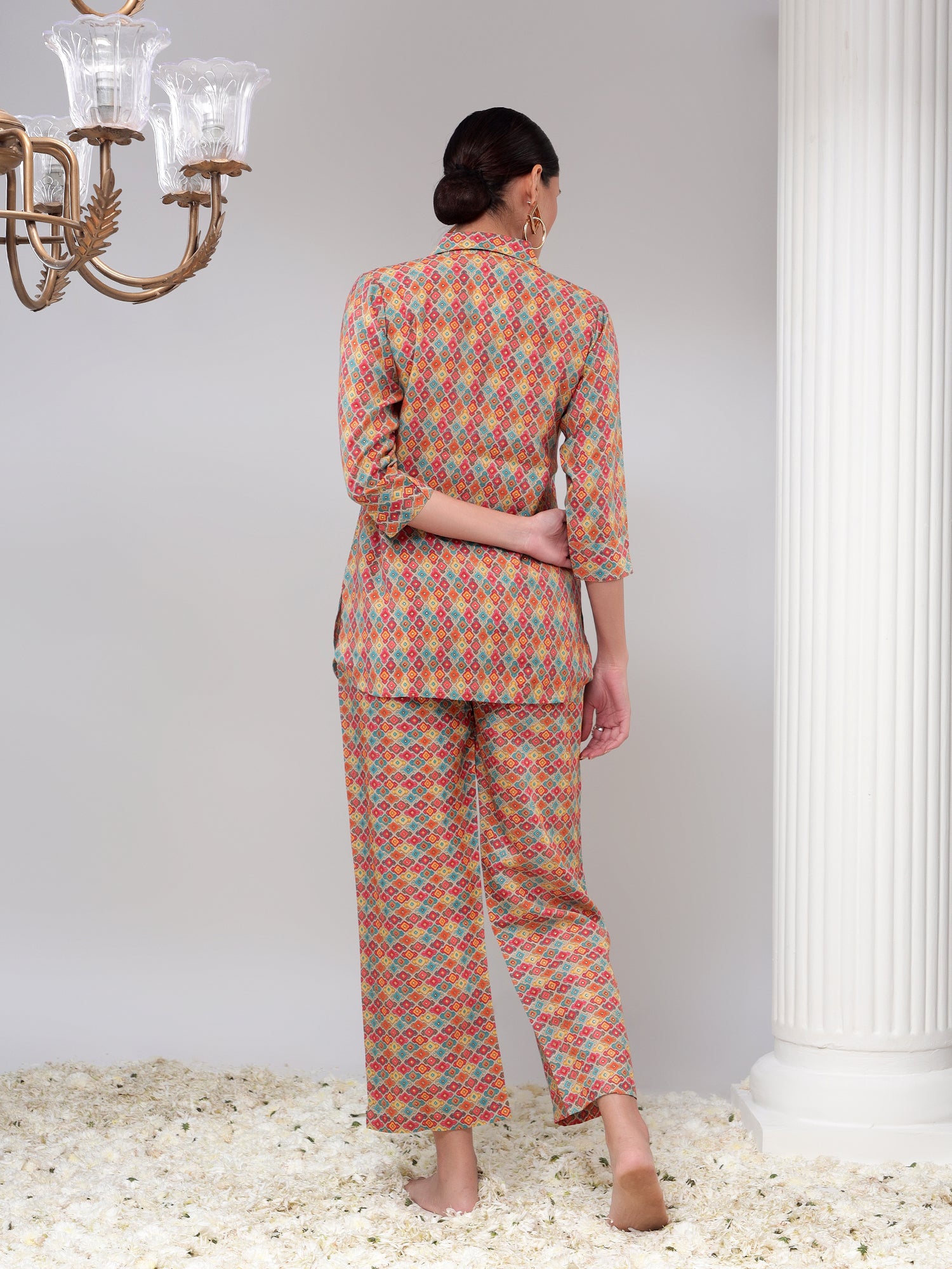 Bani Women Motif Printed Women Co-Ord Set/Suit Set/Two Piece Dress