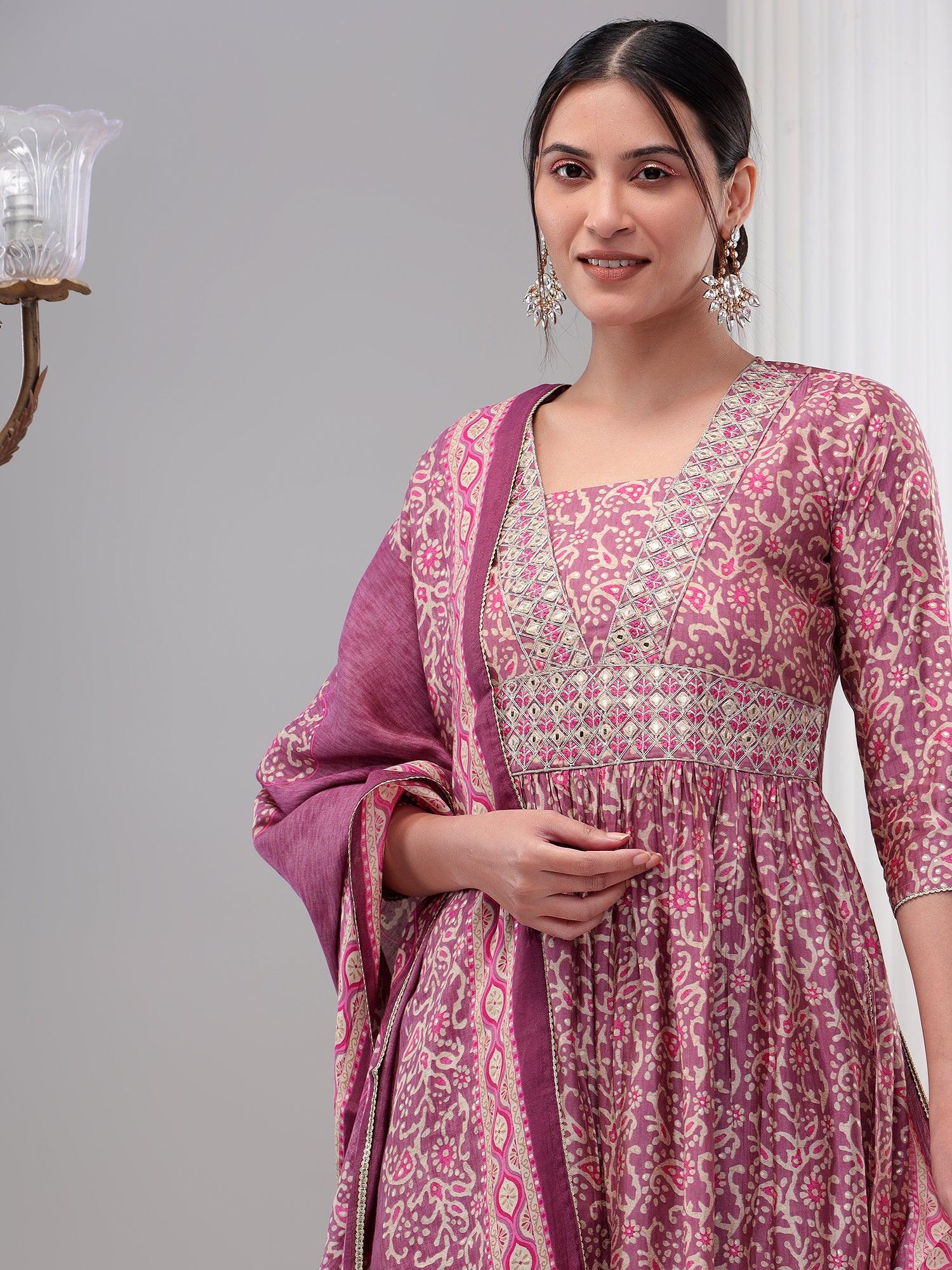 Embellished Nyra Cut Womens Kurta Set with Dupatta