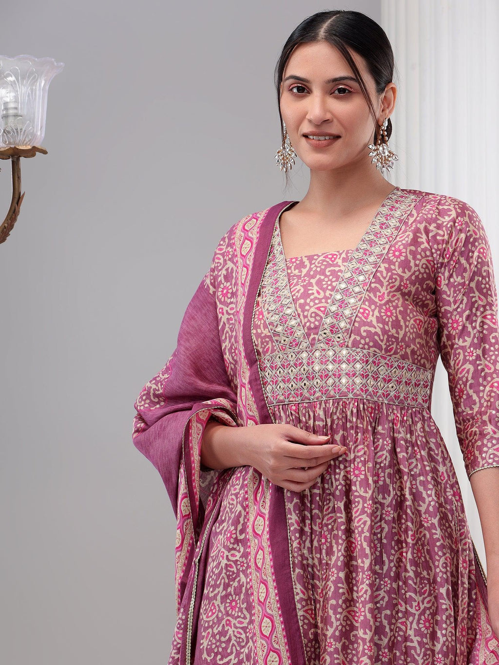 Embellished Nyra Cut Womens Kurta Set with Dupatta