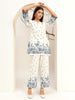 Floral Printed Round Neck Tunic With Trouser Co-Ords Set