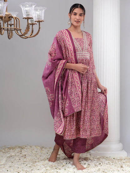 Embellished Nyra Cut Womens Kurta Set with Dupatta