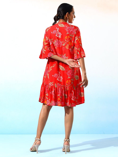 Anika Muslin Floral Printed Dress