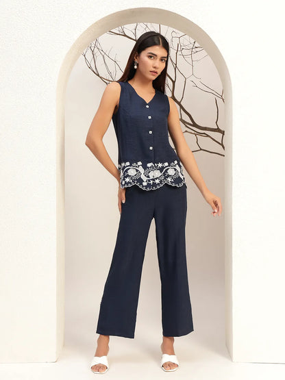 Embroidered Tunic With Trouser Co-Ords
