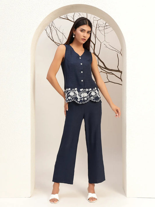 Embroidered Tunic With Trouser Co-Ords