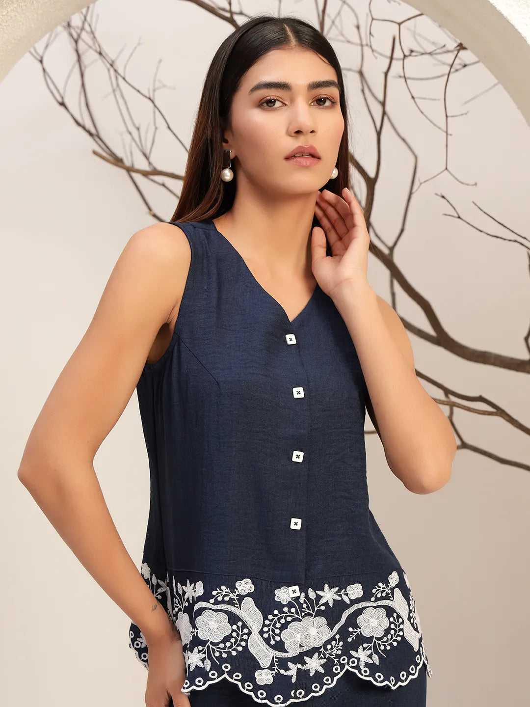 Embroidered Tunic With Trouser Co-Ords