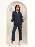 Lace Detailed Shirt Collar Shirt With Trouser Co-Ords