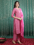 Women Ethnic Motifs Printed Regular Gotta Patti Kurta with Trousers & With Dupatta