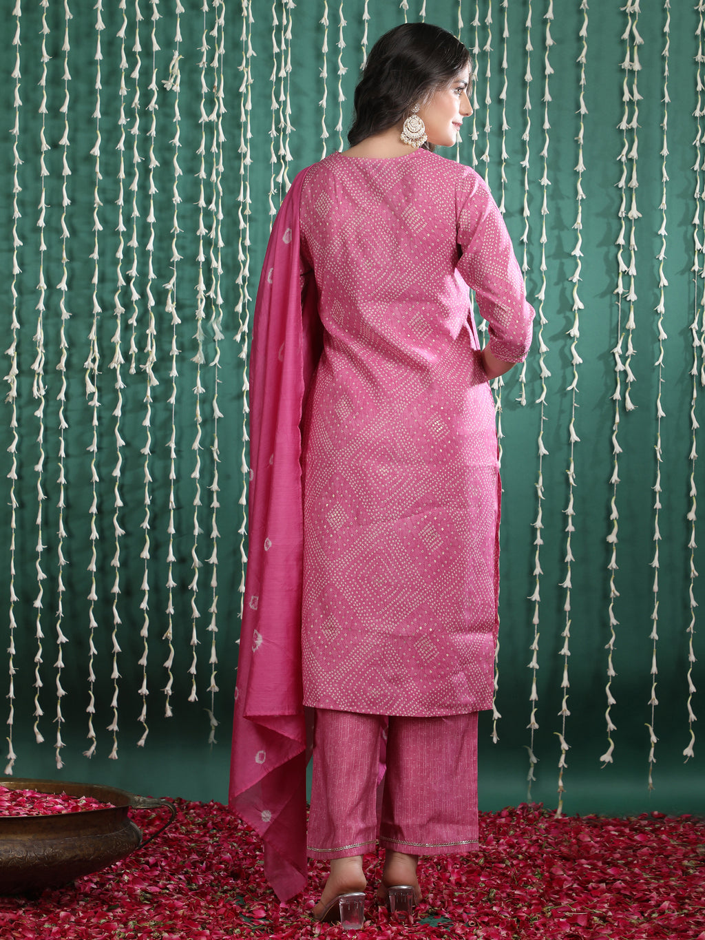 Women Ethnic Motifs Printed Regular Gotta Patti Kurta with Trousers & With Dupatta