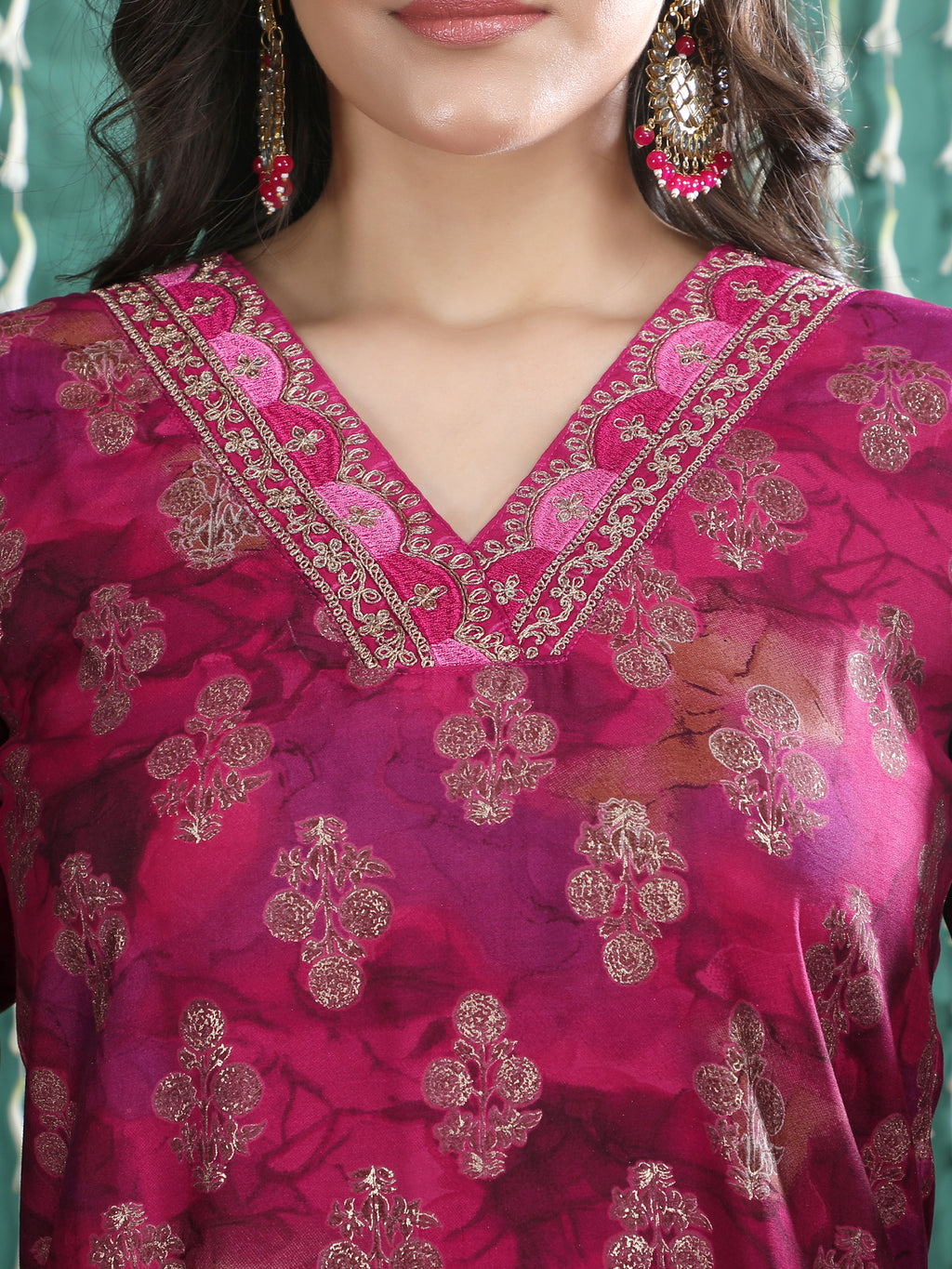 Women Ethnic Motifs Printed Regular Thread Work Kurta with Trousers & With Dupatta