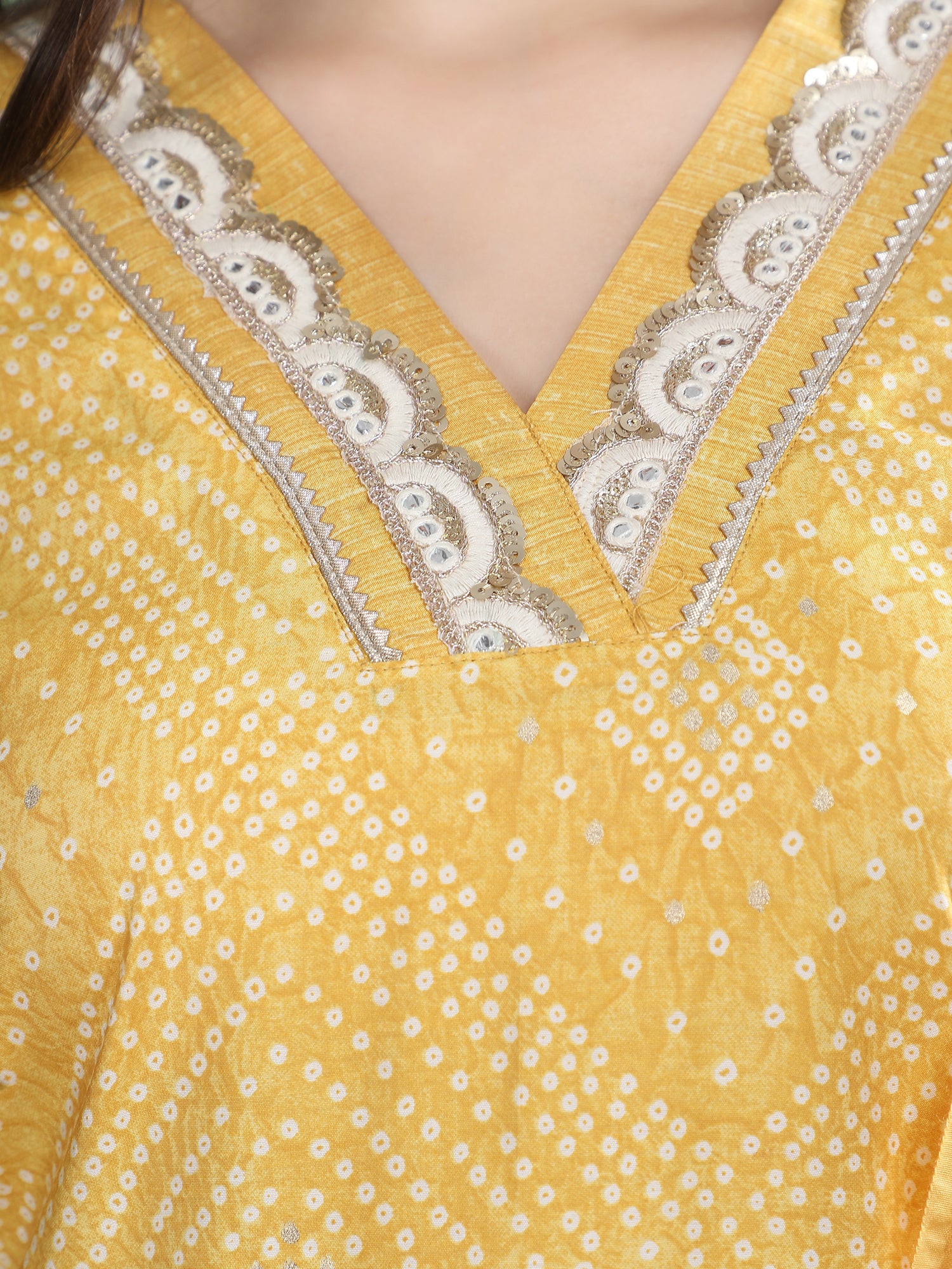 Women Ethnic Motifs Printed Regular Gotta Patti Kurta with Trousers & With Dupatta