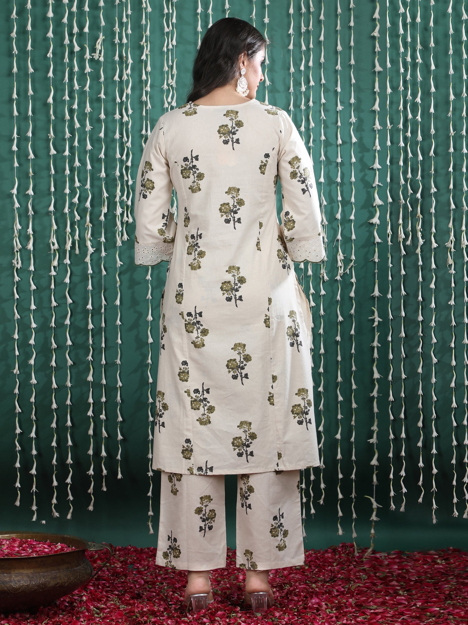 Women Floral Printed Regular Pure Cotton Kurta with Palazzos