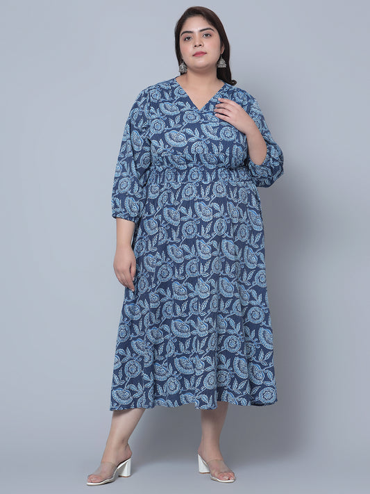 Womens Printed MIDI Dress