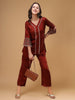 Ameera Liva Rust Red Embroidered Co-ord Set