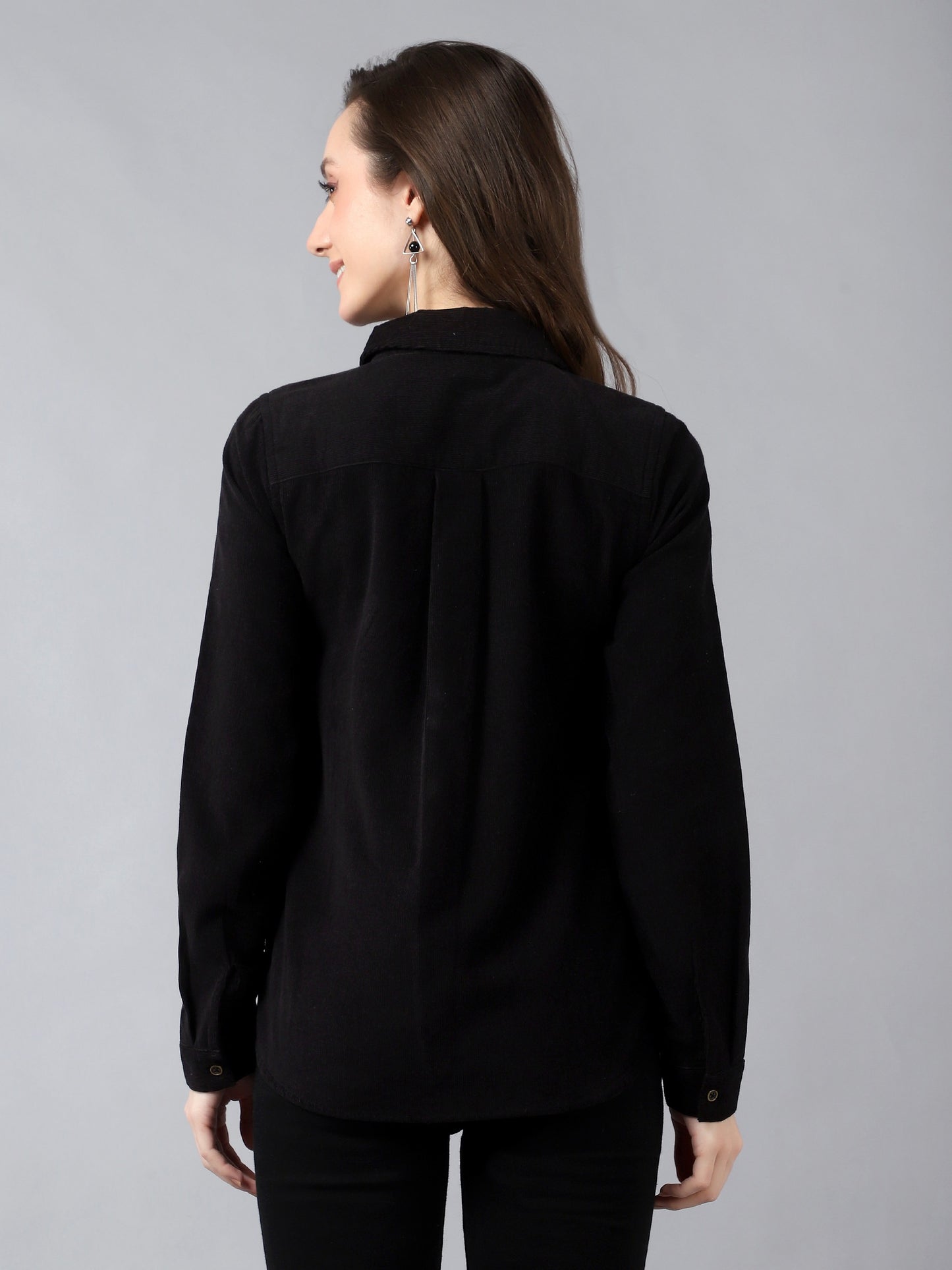 Women Full Sleeve Winter Wear Shirt Black