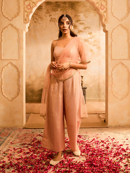 Effortless Glamour Pink Cotton Lurex Co-Ord Set