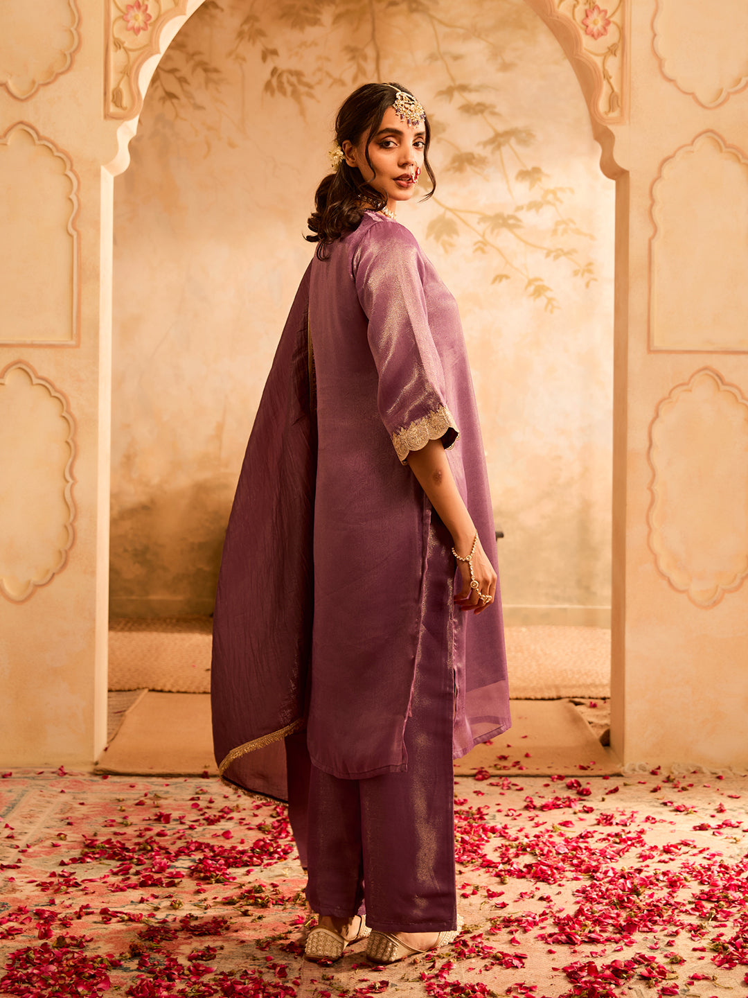 Rajkumari Katha Purple Silk Kurta Set Inspired by Royal Tales