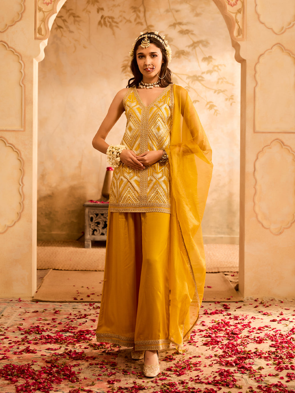 Sunehri Umeed Yellow Gota Embroidered Kurta Set
