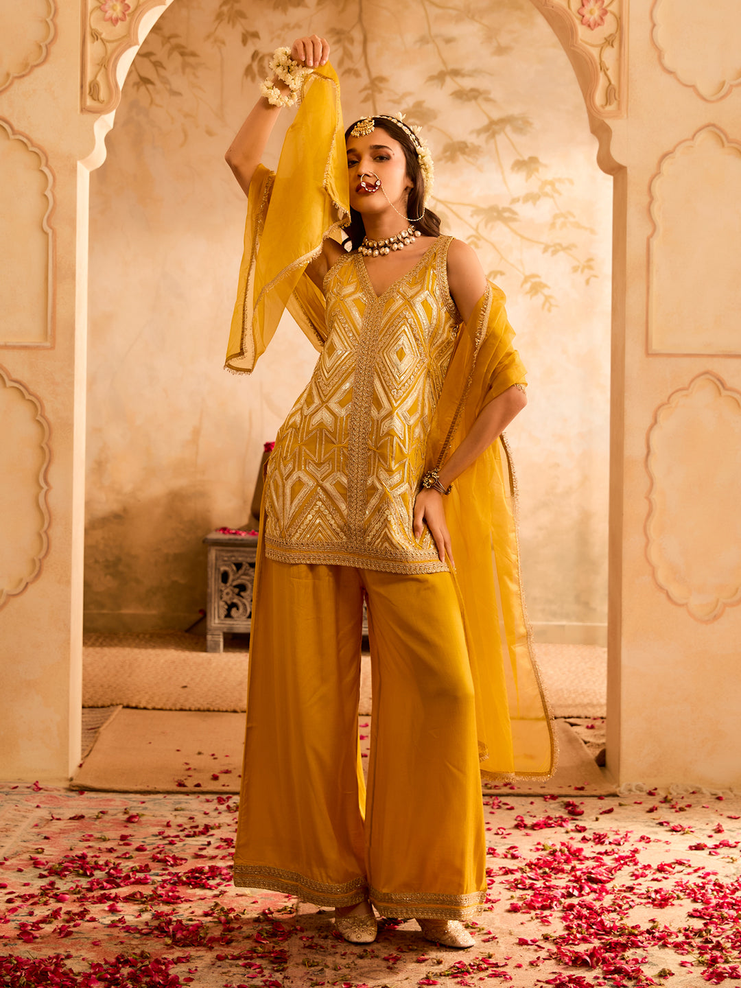 Sunehri Umeed Yellow Gota Embroidered Kurta Set