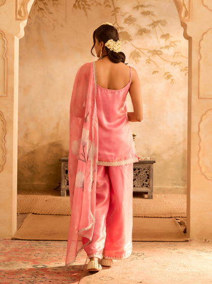 Neel Dhara PInk Embroidered Palazzo Set