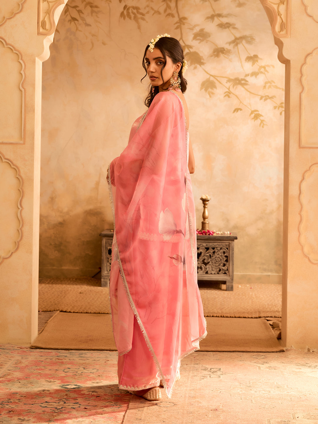 Neel Dhara PInk Embroidered Palazzo Set