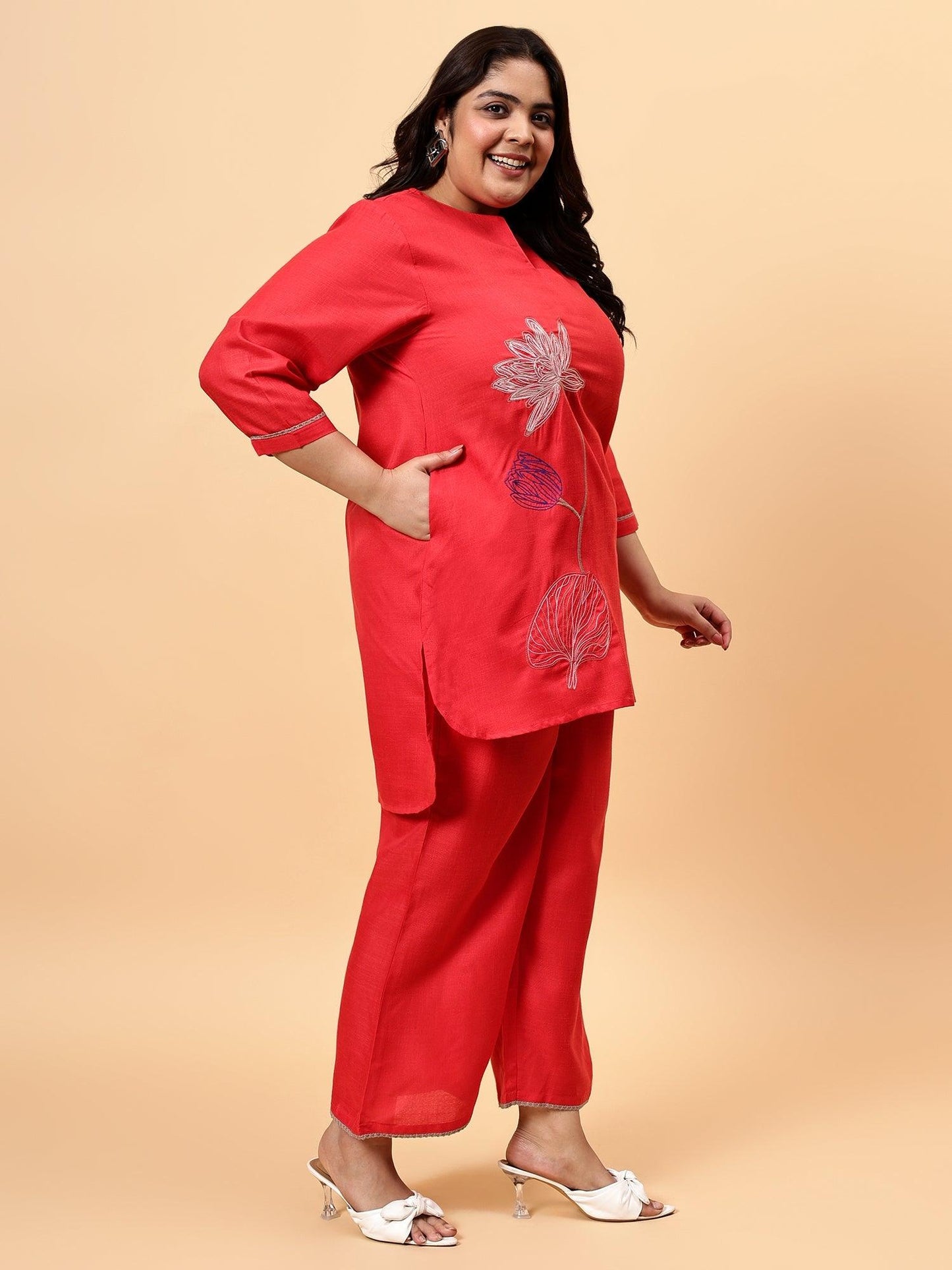 Bani Women Plus Size Emroidered Coord Set