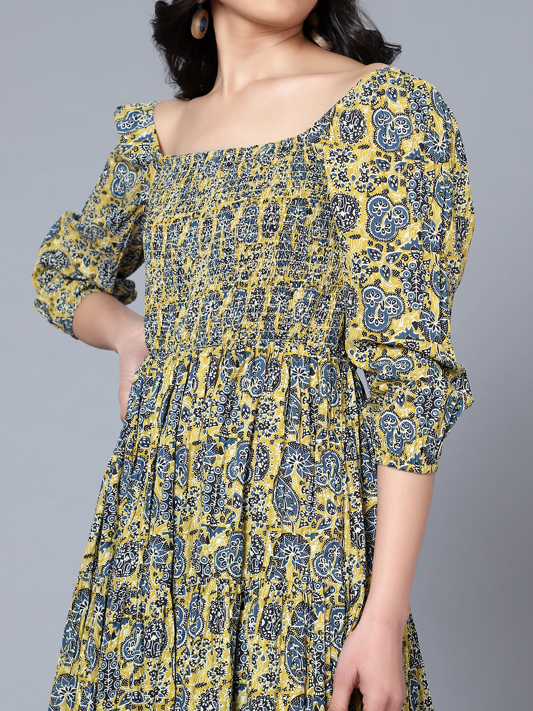 Womens Printed MIDI Dress