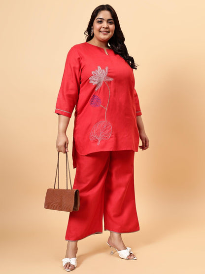 Bani Women Plus Size Emroidered Coord Set