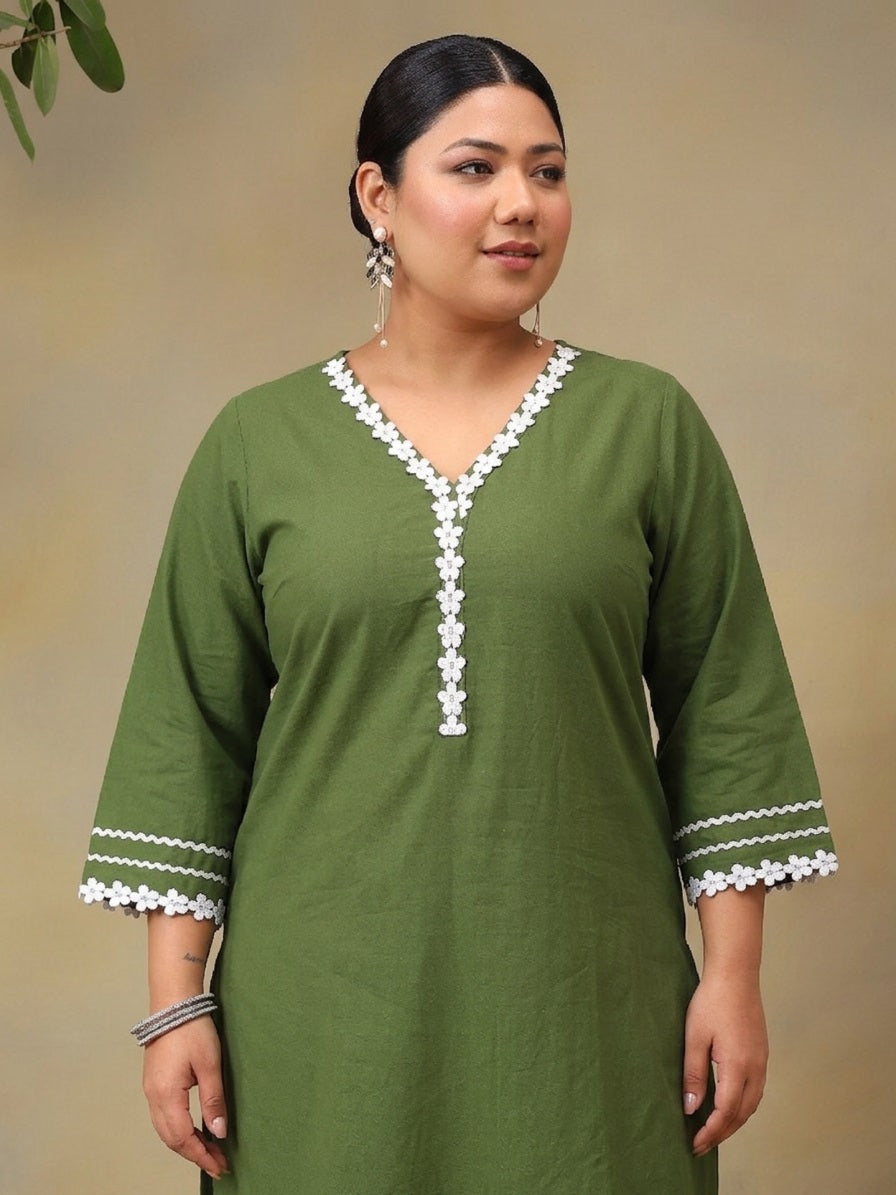 Women Floral Embroidered Regular Thread Work Pure Cotton Kurta with Palazzos & With Dupatta