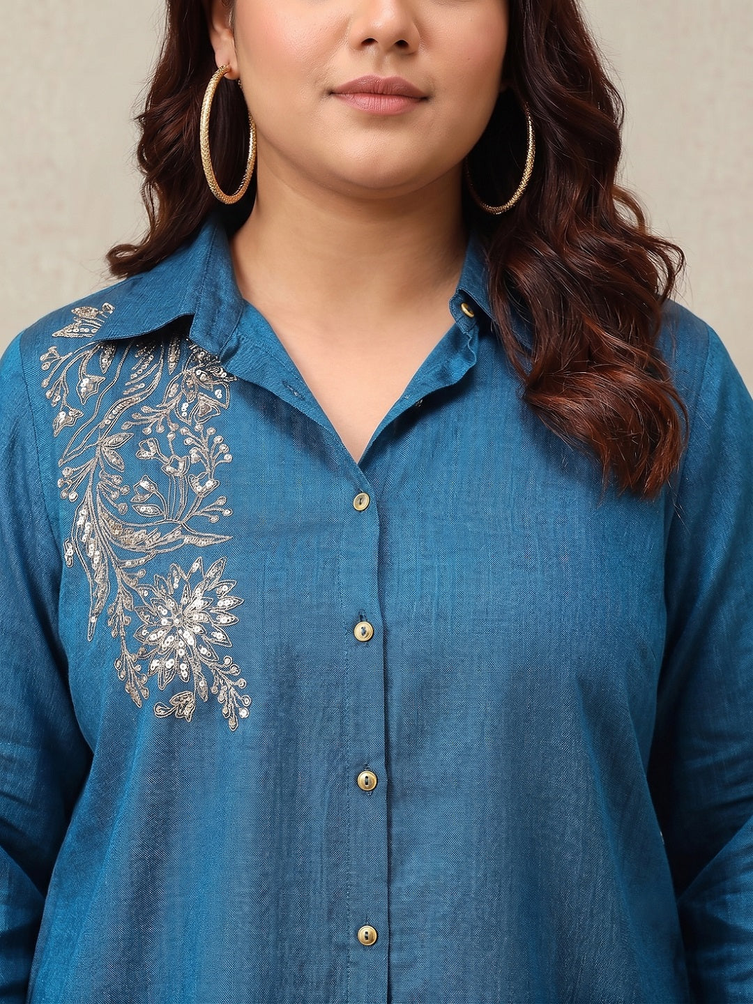 Plus Size Beautiful Embroidered Tunic with Trousers