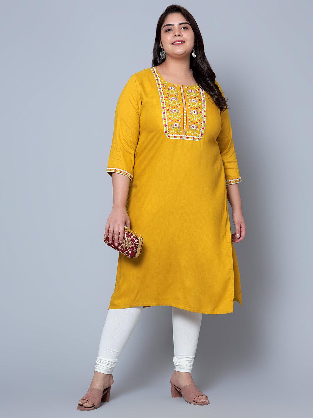 Bani-Women-Flower-Print-Women-Kurti Plus Size