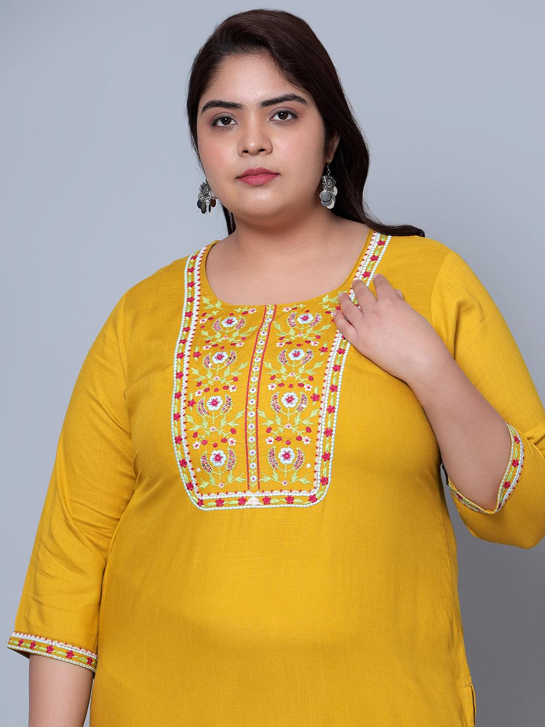 Bani-Women-Flower-Print-Women-Kurti Plus Size