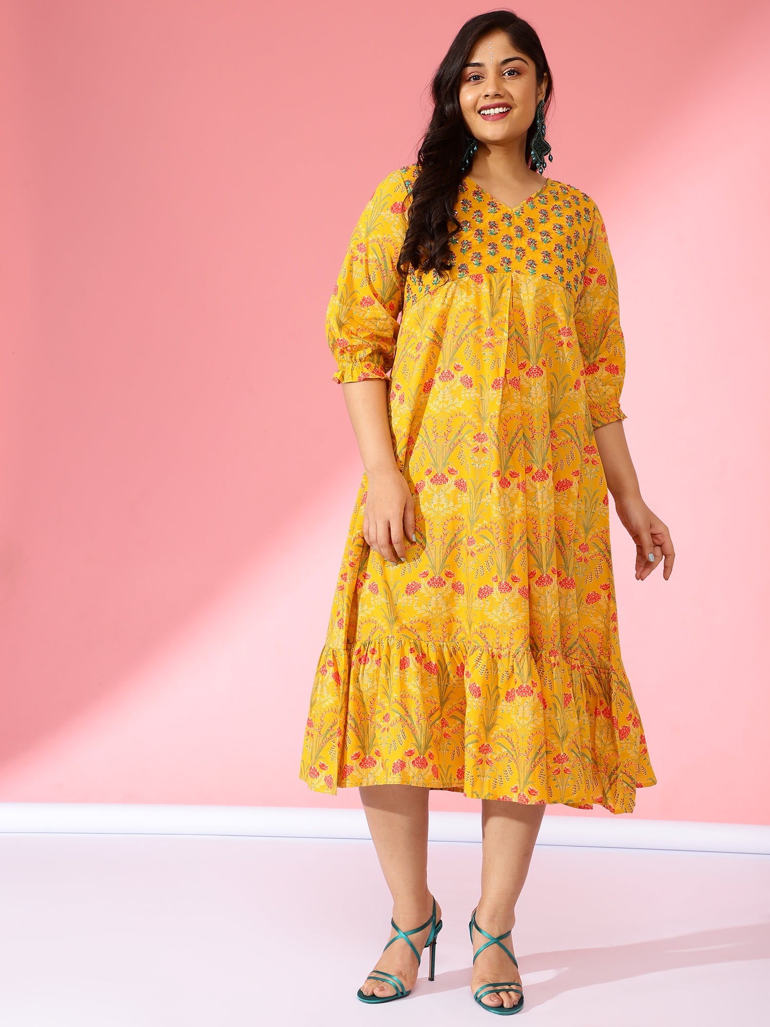 Bani Women Plus Size Off-Shoulder Womens Floral Printed Dress Must
