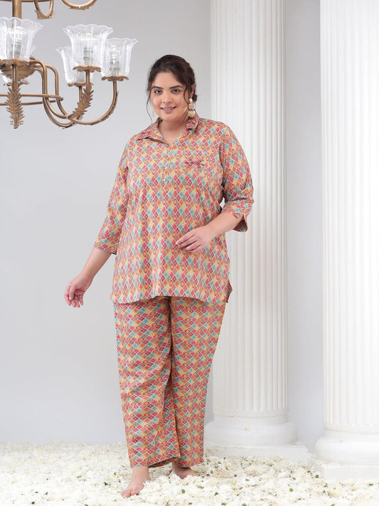 Plus Size Womens Co-Ord Set Tunic and Trouser Set