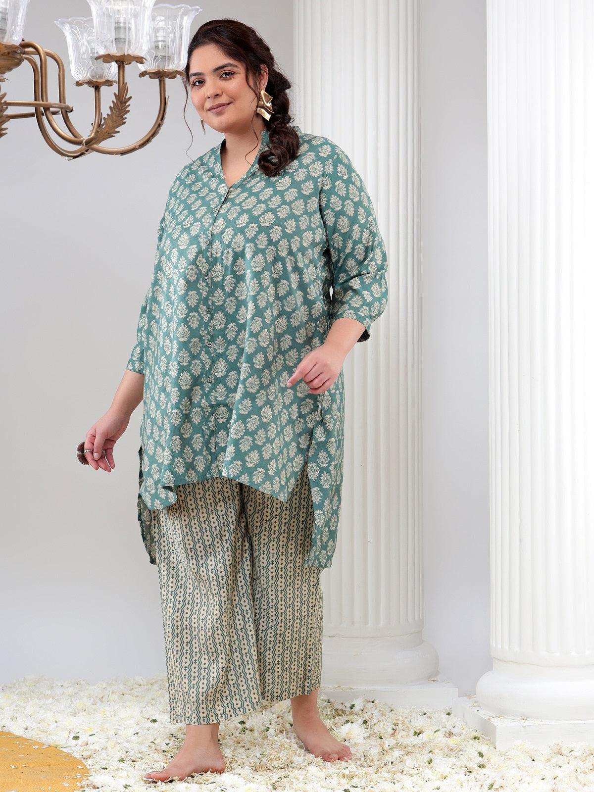 Plus Size Womens Co-Ord Set Tunic and Trouser Set