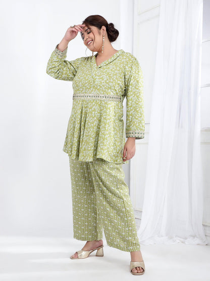 Plus Size Printed Liva Co-Ord Set