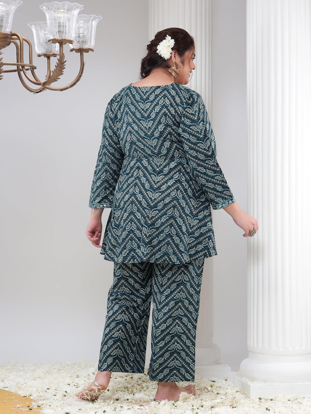 Plus Size Womens Co-Ord Set Tunic and Trouser Set