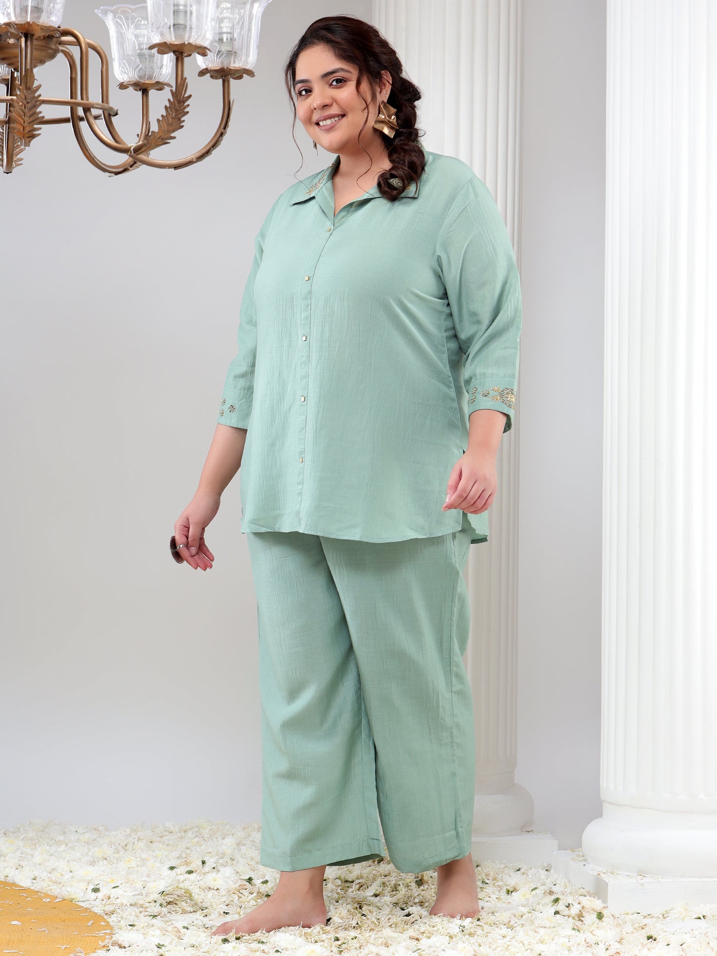 Plus Size Womens Co-Ord Set Tunic and Trouser Set