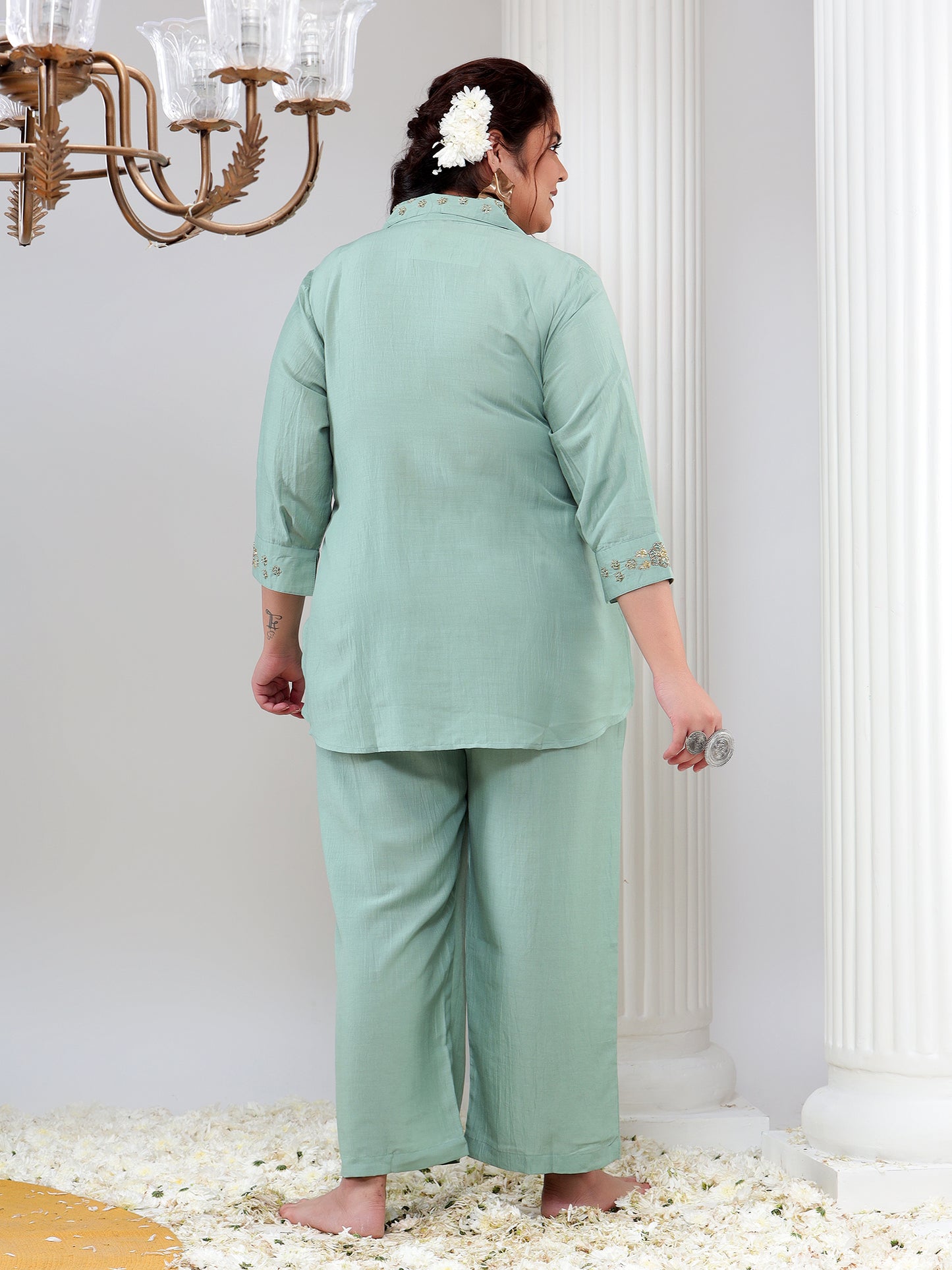 Plus Size Womens Co-Ord Set Tunic and Trouser Set