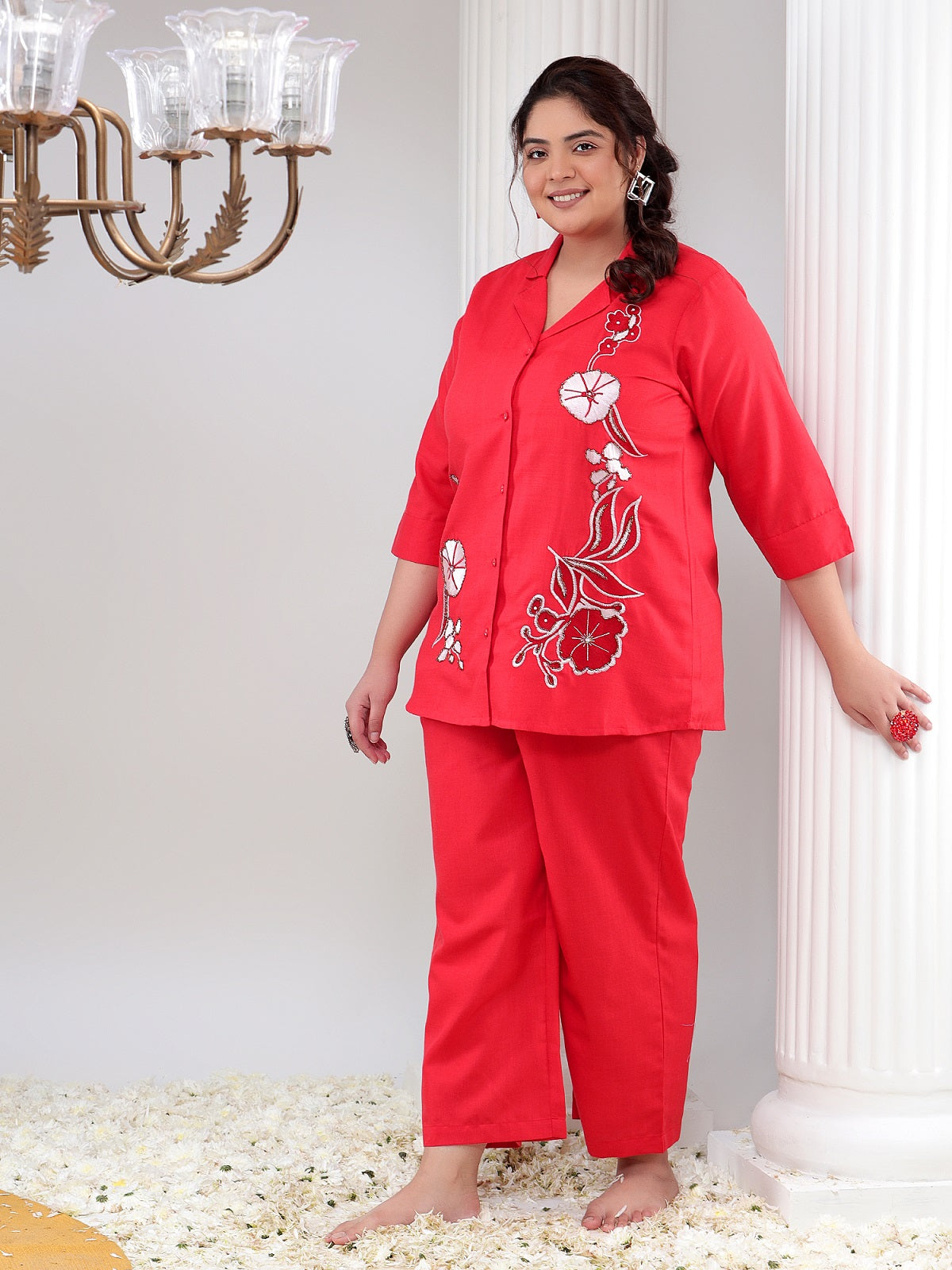 Plus Size Womens Co-Ord Set Tunic and Trouser Set