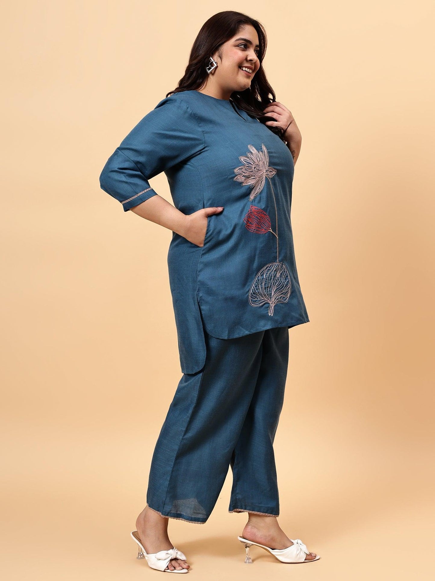 Bani Women Plus Size Emroidered Coord Set