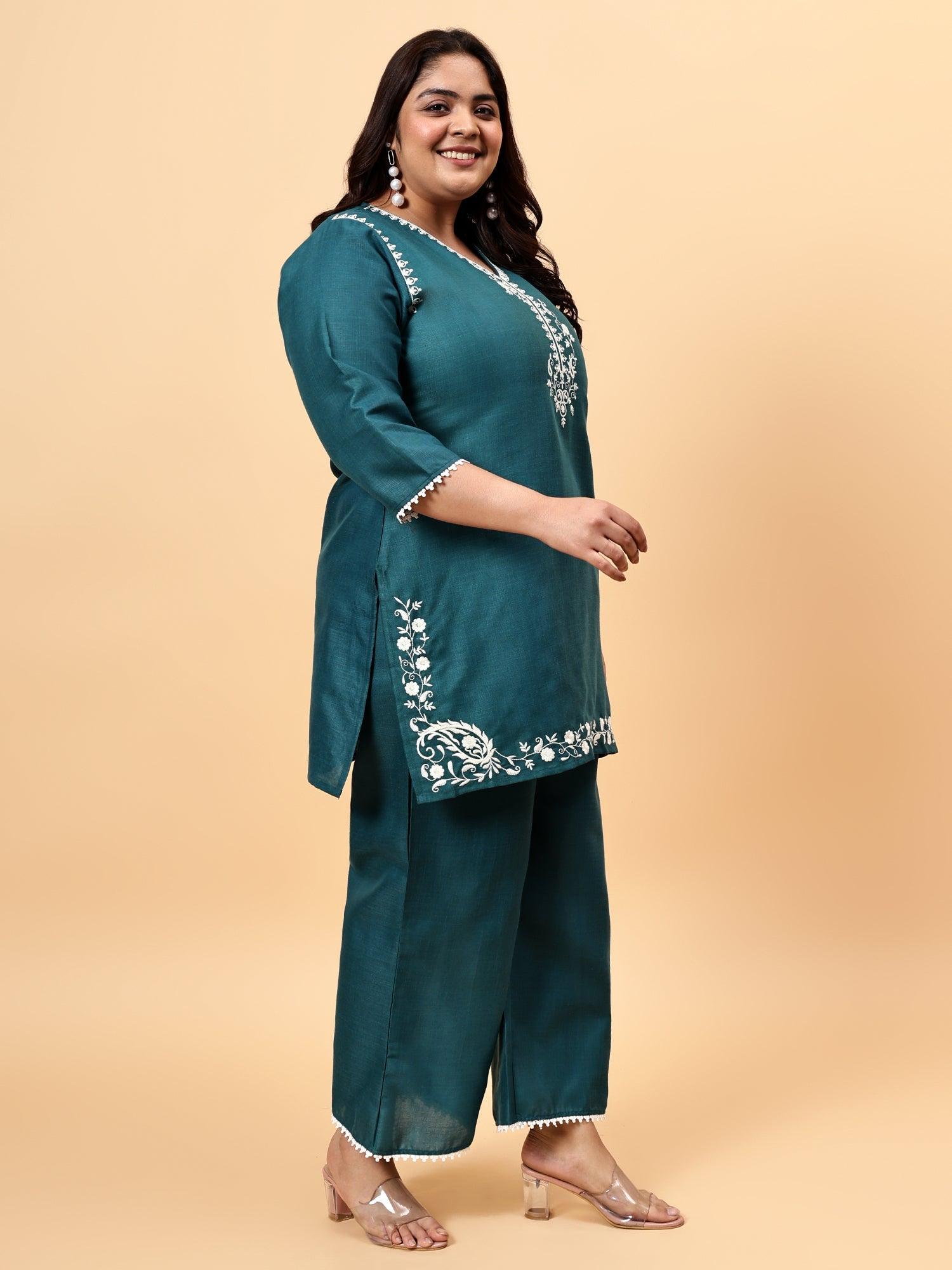 Bani Women Plus Size Emroidered Coord Set