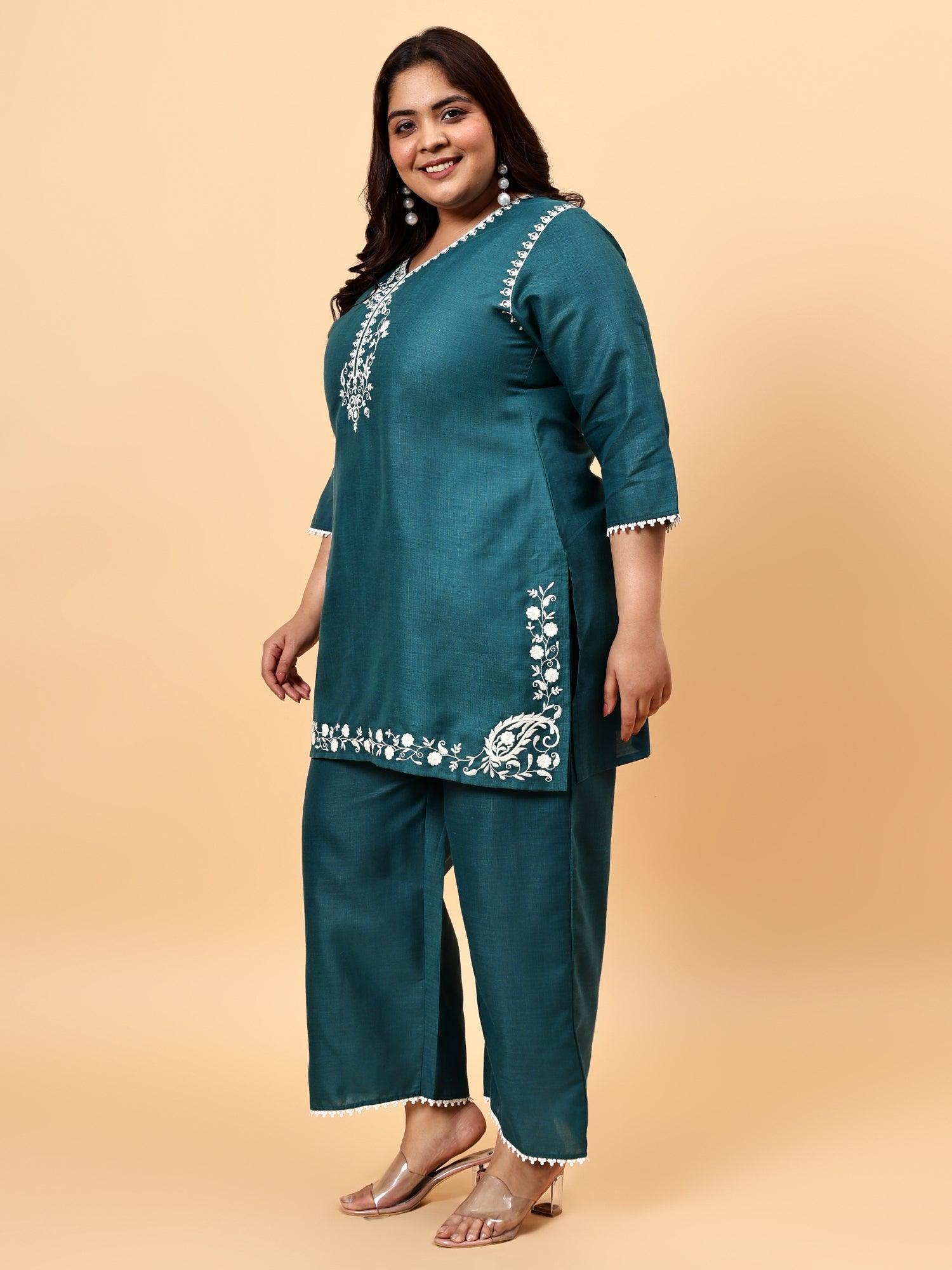Bani Women Plus Size Emroidered Coord Set