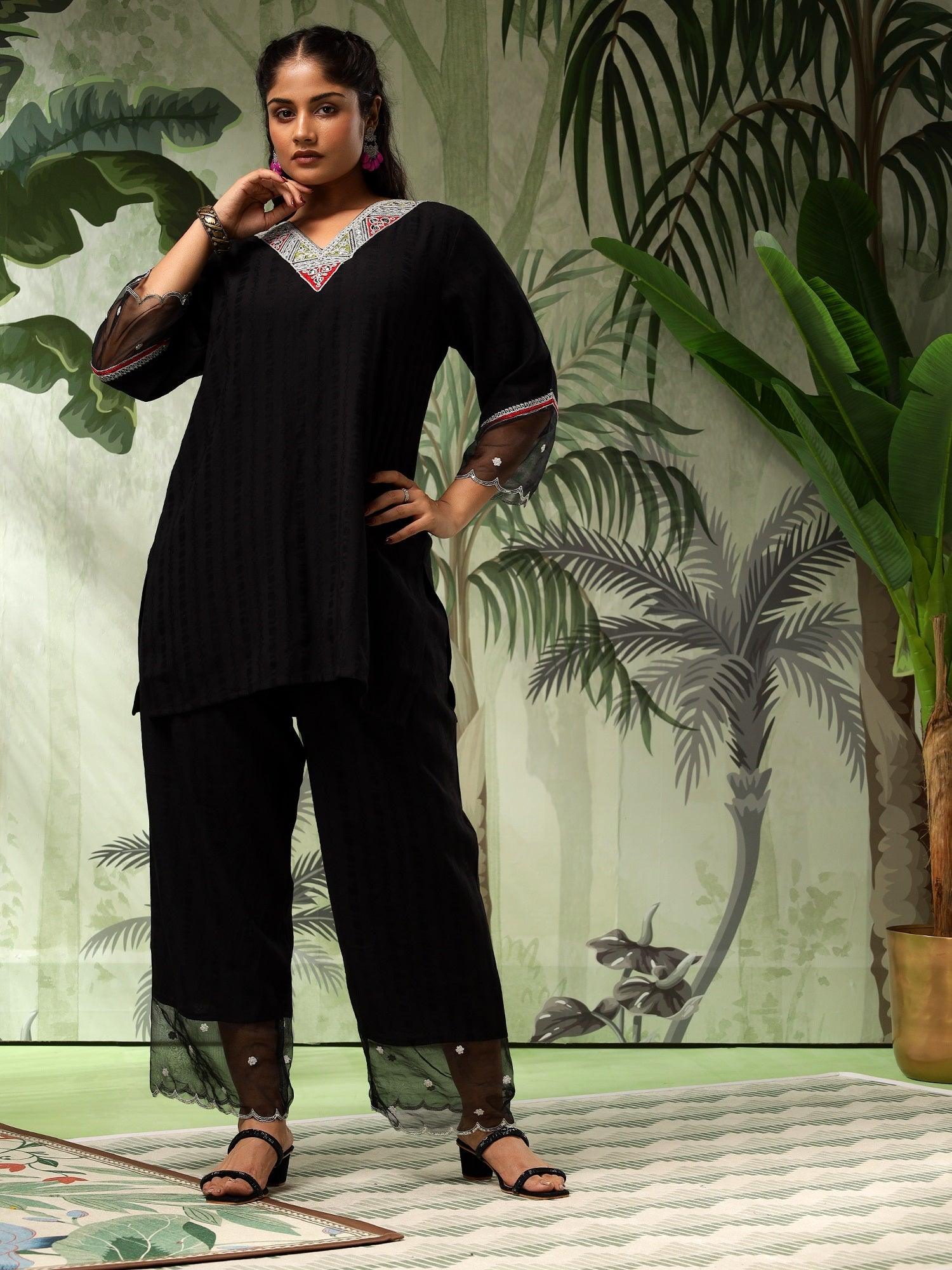 Fida Black Co-ord Set  (Plus Size)